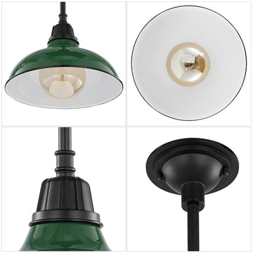 Jasper 12.25" Farmhouse Industrial Indoor/Outdoor Iron LED Pendant